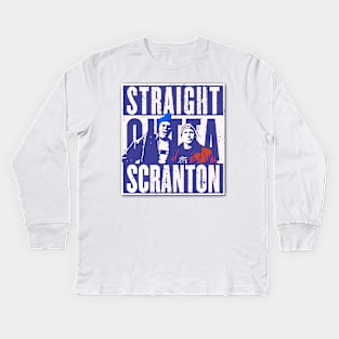 The Straight Outta Scranton - Lazy Scranton-The Office 2022 Kids Long Sleeve T-Shirt